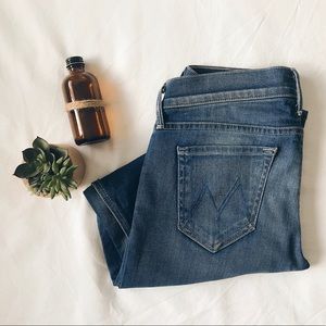 MOTHER blue denim skinny jeans